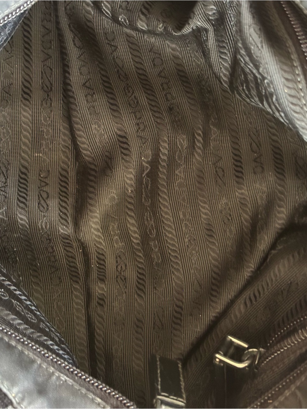 Prada Black Tessuto Gaufre Nylon Gathered 2-Way Tote Bag 13.5"x12” - Picture 3 of 8